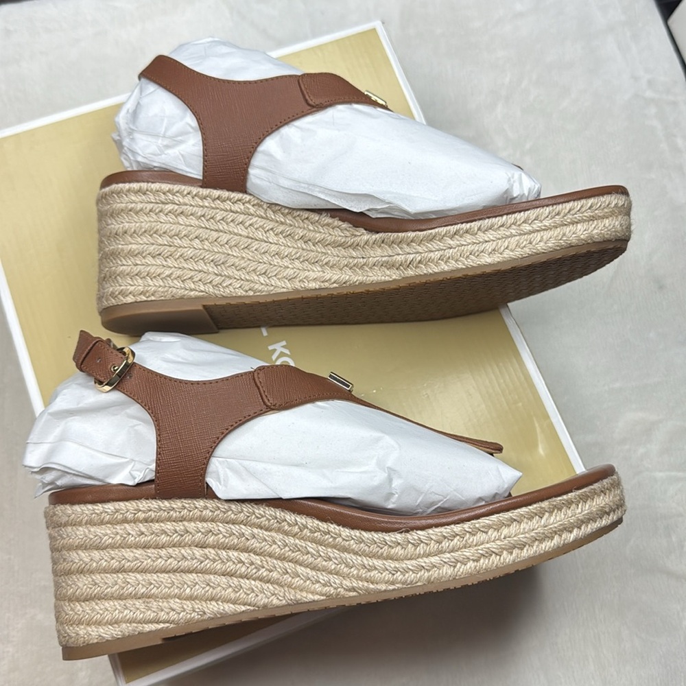 Michael Kors Women's Laney Thong Espadrille Wedge Sandals Size 7.5 - Picture 5 of 7